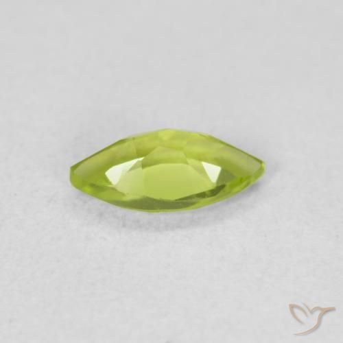 Peridoto Verde brillante naturale da 0.62 ct, Taglio marquise, VS