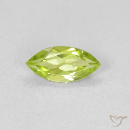 0.52ct Naturale Verde brillante Peridoto, Taglio marquise, VS