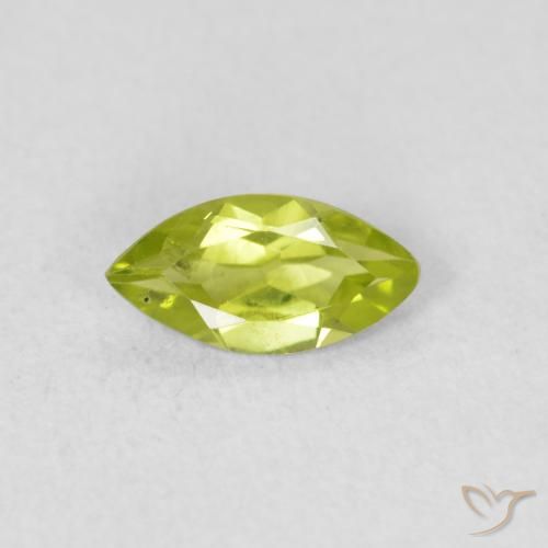 0.53ct Naturale Verde acceso Peridoto, Taglio marquise, VS
