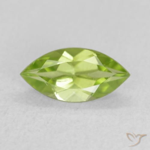 0.61ct Naturale Verde acceso Peridoto, Taglio marquise, VVS-VS