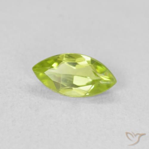 Peridoto Verde giallastro naturale da 0.58 ct, Taglio marquise, VVS-VS