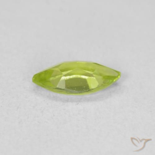 Peridoto Verde giallastro naturale da 0.58 ct, Taglio marquise, VVS-VS