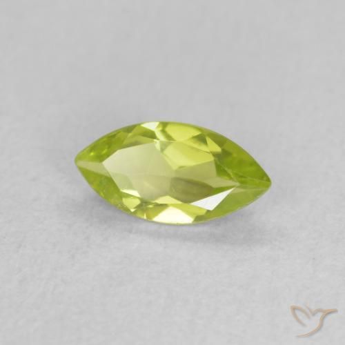 Peridoto Verde medio naturale da 0.62 ct, Taglio marquise, VS