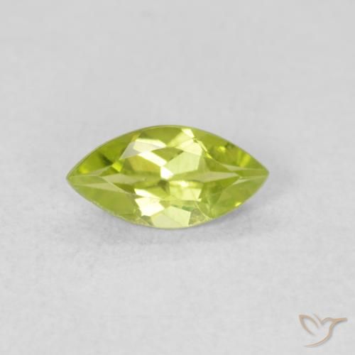0.55ct Naturale Verde acceso Peridoto, Taglio marquise, VS