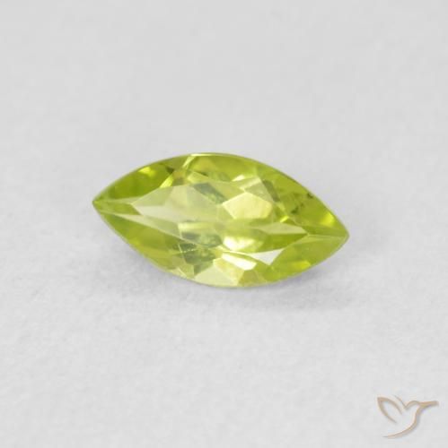 Peridoto Verde acceso naturale da 0.55 ct, Taglio marquise, VS
