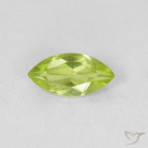 0.60ct Naturale Verde giallastro vivace Peridoto, Taglio marquise, VS