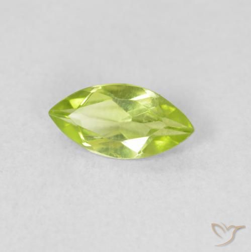 Peridoto Verde giallastro vivace naturale da 0.60 ct, Taglio marquise, VS