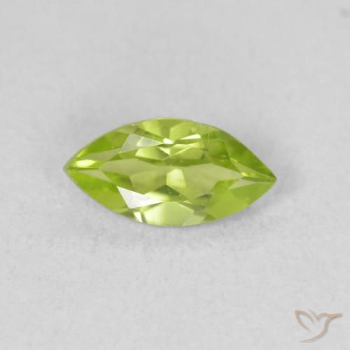 0.60ct Naturale Verde brillante Peridoto, Taglio marquise, VS