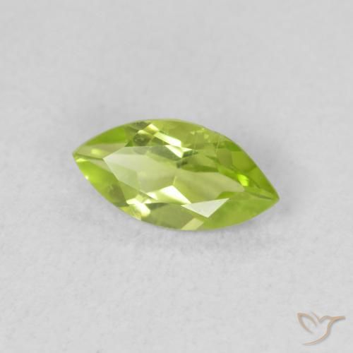 Peridoto Verde brillante naturale da 0.60 ct, Taglio marquise, VS