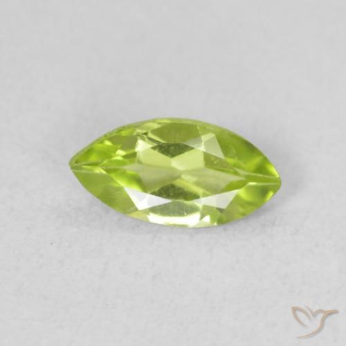 0.51ct Naturale Verde medio Peridoto, Taglio marquise, VS