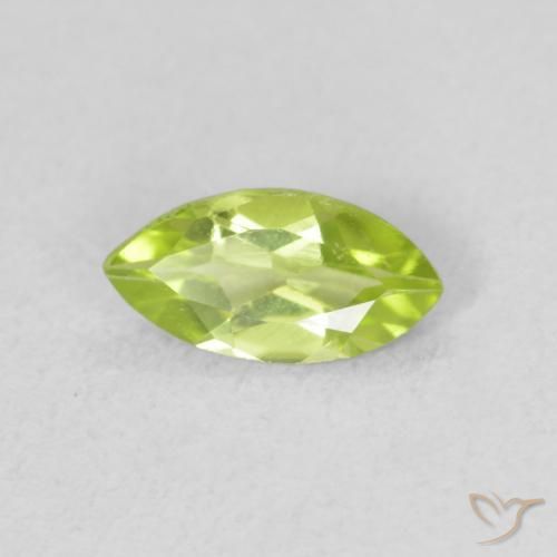 Peridoto Verde medio naturale da 0.51 ct, Taglio marquise, VS