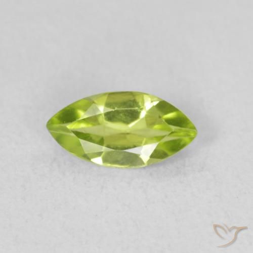 0.52ct Naturale Verde medio Peridoto, Taglio marquise, VS