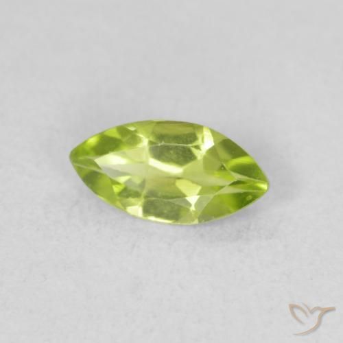 Peridoto Verde medio naturale da 0.52 ct, Taglio marquise, VS