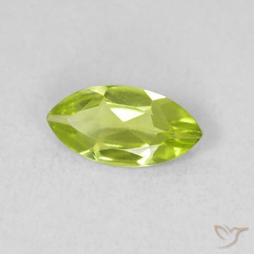Peridoto Verde giallastro vivace naturale da 0.55 ct, Taglio marquise, VS