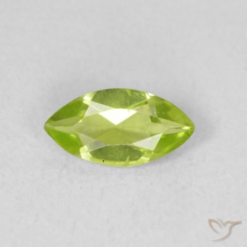 0.57ct Naturale Verde brillante Peridoto, Taglio marquise, VS