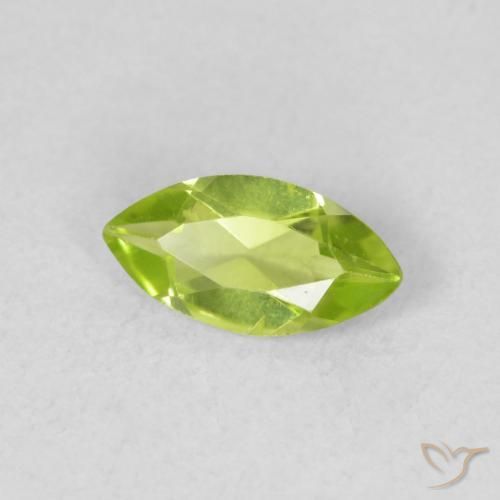 Peridoto Verde brillante naturale da 0.57 ct, Taglio marquise, VS