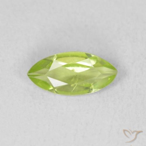 0.55ct Naturale Verde medio Peridoto, Taglio marquise, VS