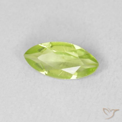 Peridoto Verde medio naturale da 0.55 ct, Taglio marquise, VS