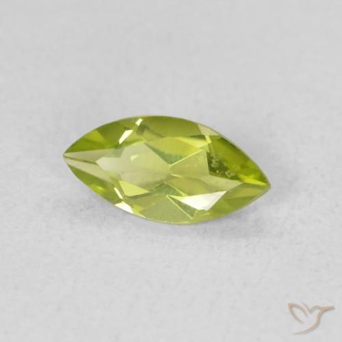 Peridoto Verde oliva naturale da 0.52 ct, Taglio marquise, VS