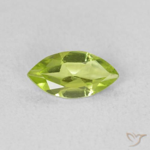 0.55ct Naturale Verde medio Peridoto, Taglio marquise, VS