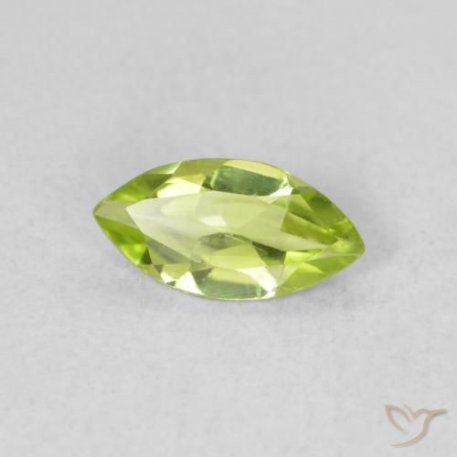 Peridoto Verde medio naturale da 0.55 ct, Taglio marquise, VS
