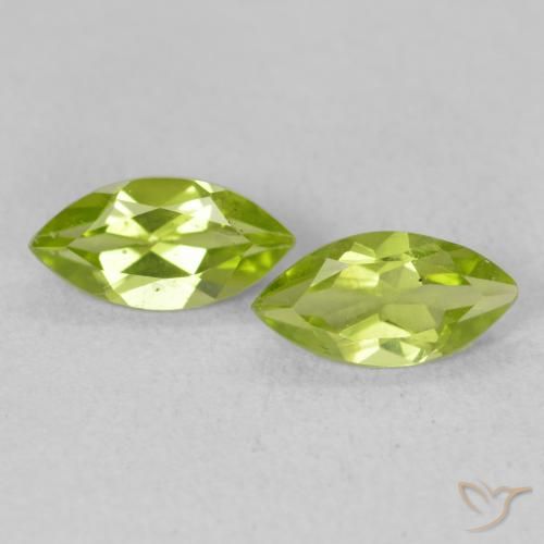 Gemme di Peridoto Verde medio naturale da 1.21 ct, Taglio marquise, VS