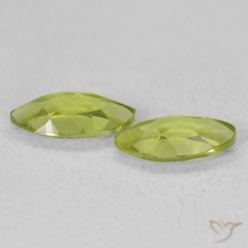 Gemme di Peridoto Verde giallastro vivace naturale da 1.18 ct, Taglio marquise, VS