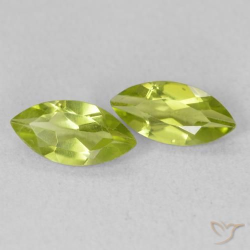 Gemme di Peridoto Verde oliva naturale da 1.13 ct, Taglio marquise, VS