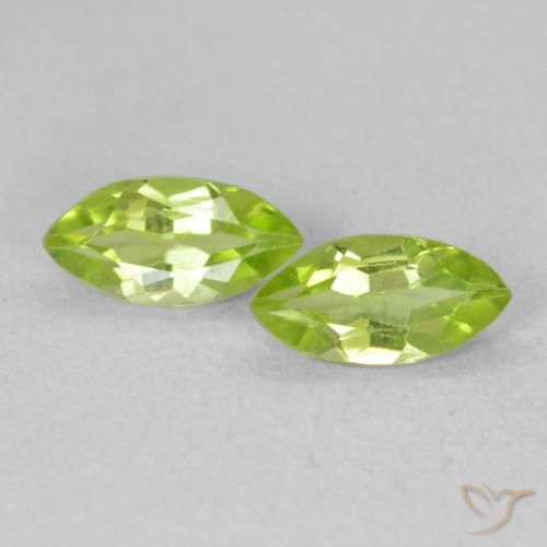 Gemme di Peridoto Verde brillante naturale da 1.08 ct, Taglio marquise, VS