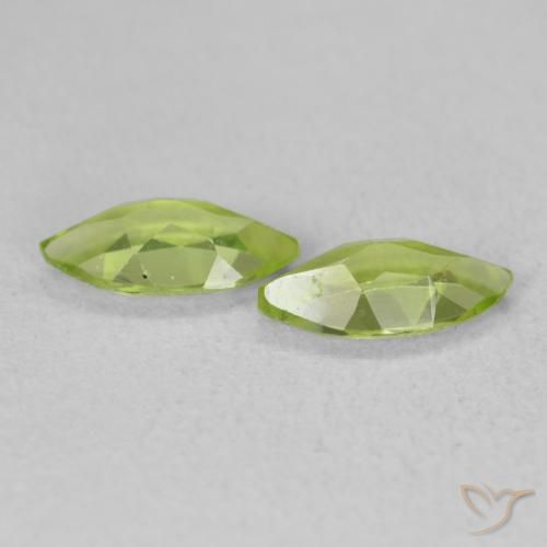 Gemme di Peridoto Verde brillante naturale da 1.08 ct, Taglio marquise, VS