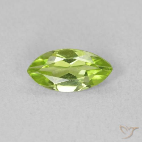 0.59ct Naturale Verde brillante Peridoto, Taglio marquise, VVS-VS