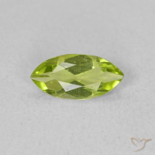 0.46ct Naturale Verde medio Peridoto, Taglio marquise, VVS-VS