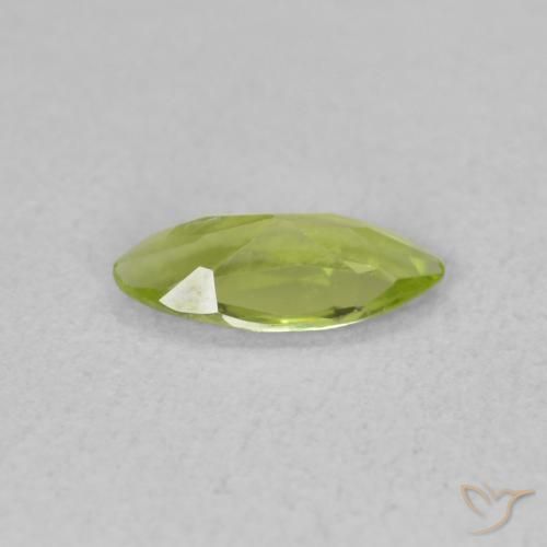 Peridoto Verde medio naturale da 0.46 ct, Taglio marquise, VVS-VS