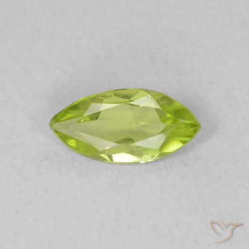 0.49ct Naturale Verde medio Peridoto, Taglio marquise, VVS-VS