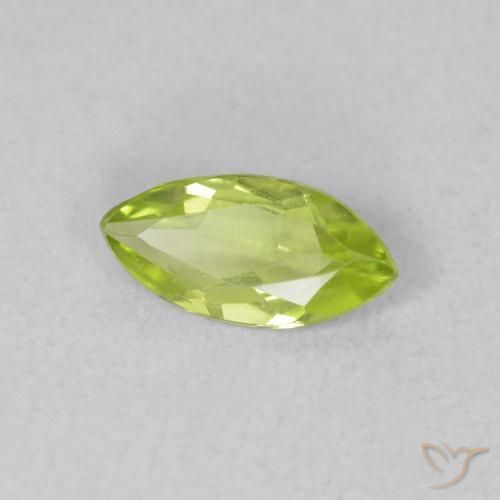 Peridoto Verde medio naturale da 0.49 ct, Taglio marquise, VVS-VS
