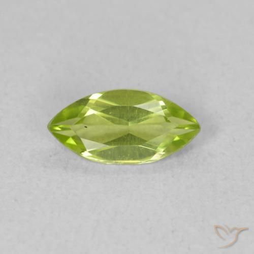 0.58ct Naturale Verde medio Peridoto, Taglio marquise, VVS-VS