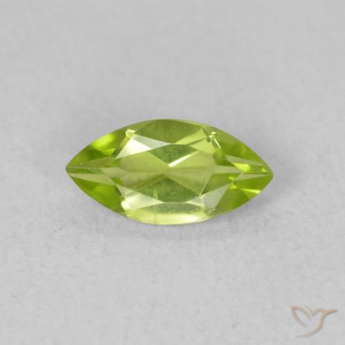 0.61ct Naturale Verde brillante Peridoto, Taglio marquise, VVS-VS