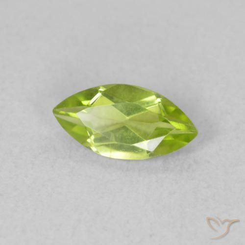Peridoto Verde brillante naturale da 0.61 ct, Taglio marquise, VVS-VS