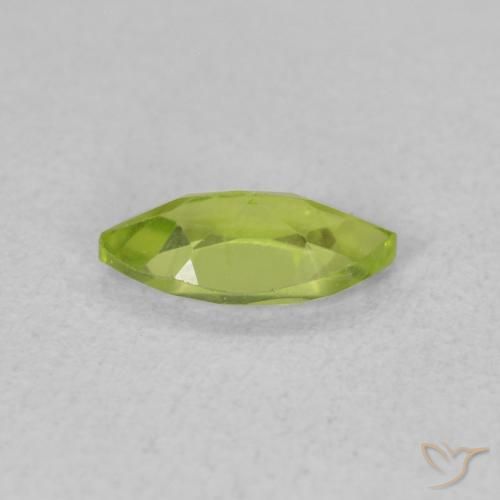 Peridoto Verde brillante naturale da 0.61 ct, Taglio marquise, VVS-VS