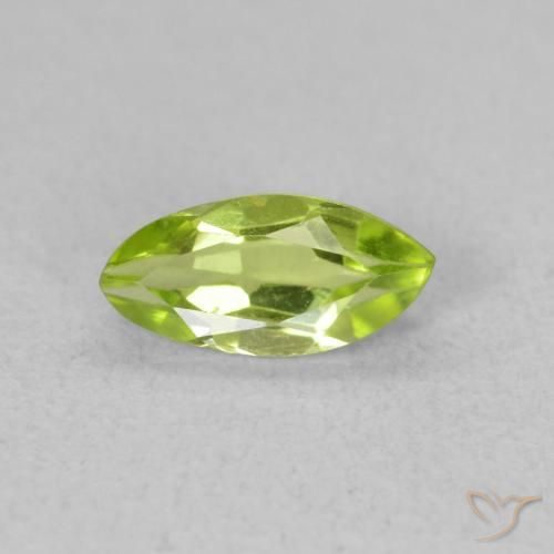 0.65ct Naturale Verde brillante Peridoto, Taglio marquise, VVS-VS