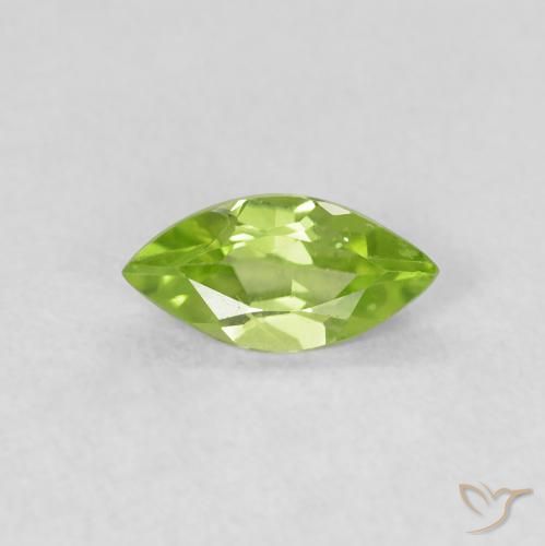 0.55ct Naturale Verde acceso Peridoto, Taglio marquise, VS
