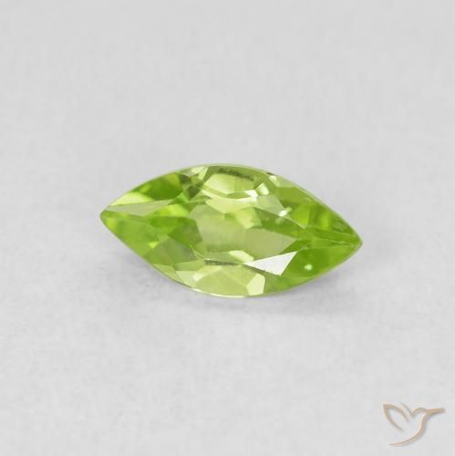 Peridoto Verde acceso naturale da 0.55 ct, Taglio marquise, VS
