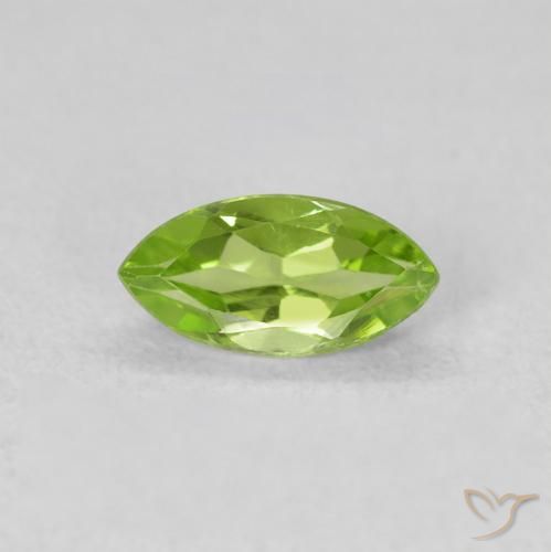 0.65ct Naturale Verde acceso Peridoto, Taglio marquise, VS