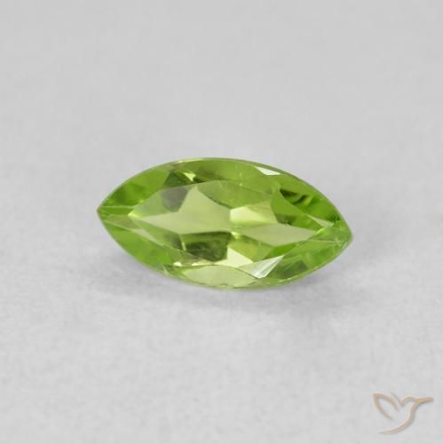 Peridoto Verde acceso naturale da 0.65 ct, Taglio marquise, VS