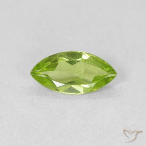 0.56ct Naturale Verde acceso Peridoto, Taglio marquise, VS