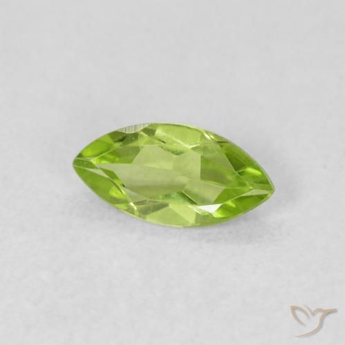 Peridoto Verde acceso naturale da 0.56 ct, Taglio marquise, VS