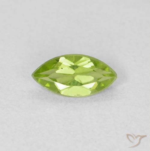0.55ct Naturale Verde chiaro e vivace Peridoto, Taglio marquise, VS