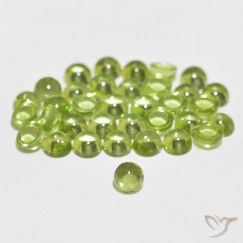 Peridoto naturale verde da 0,40 ct, taglio rotondo, trasparente