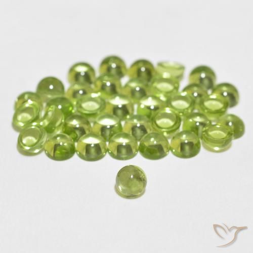 Peridoto naturale verde da 0,40 ct, taglio rotondo, trasparente