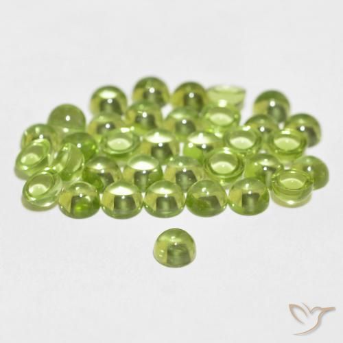 Peridoto naturale verde da 0,40 ct, taglio rotondo, trasparente